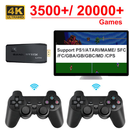 3500+ Games Retro Game Stick Console with Dual Wireless Controllers