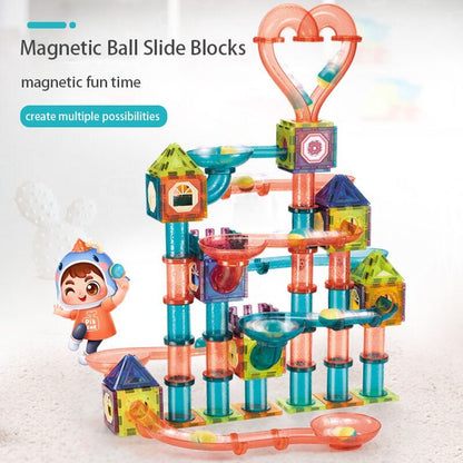 107 PCS Magic Magnetic Tiles Building Blocks 3D Slide Educational Toy Set