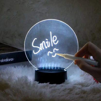 7 Colour-Changing LED Night Light Rechargeable Erasable Message Board