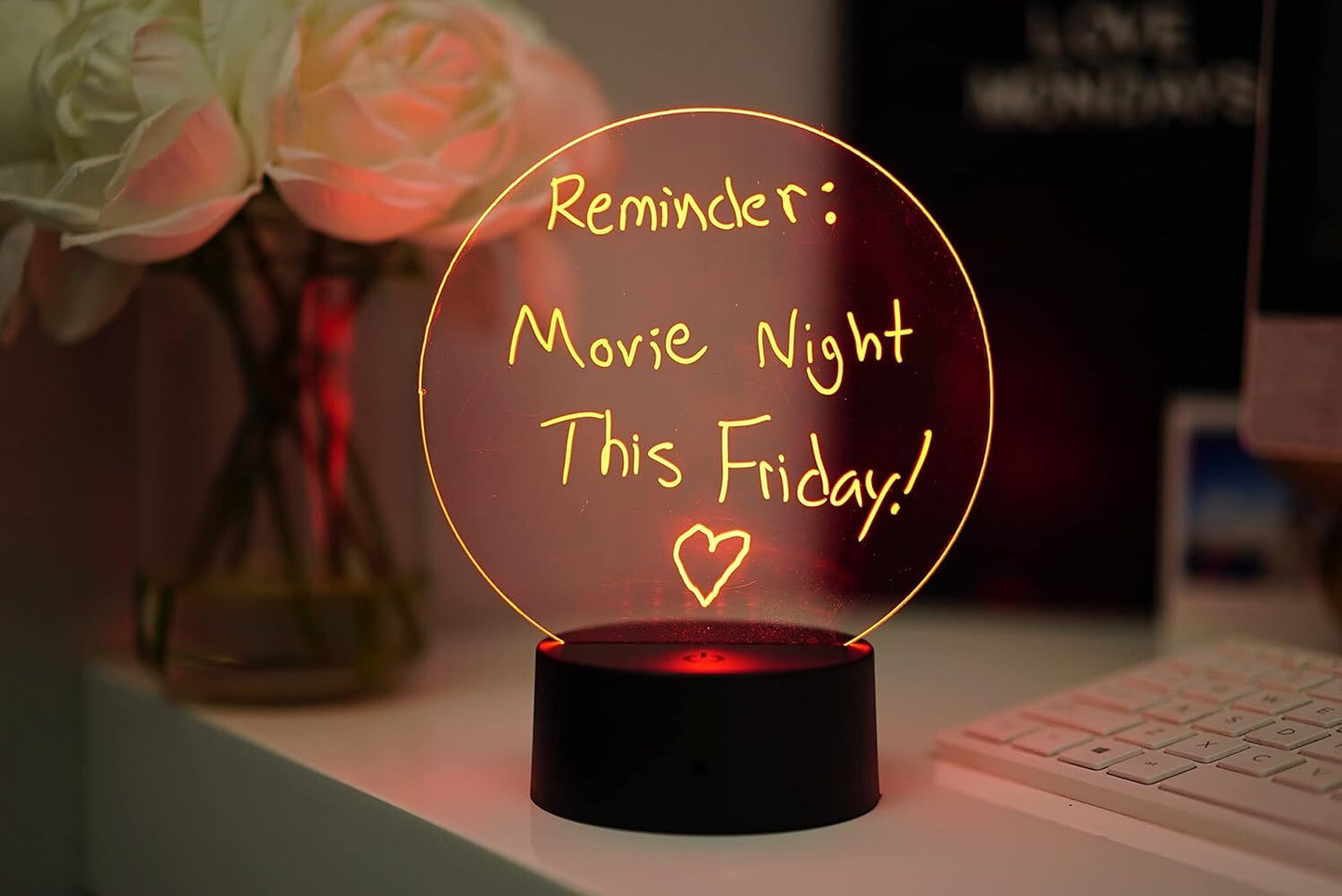 7 Colour-Changing LED Night Light Rechargeable Erasable Message Board