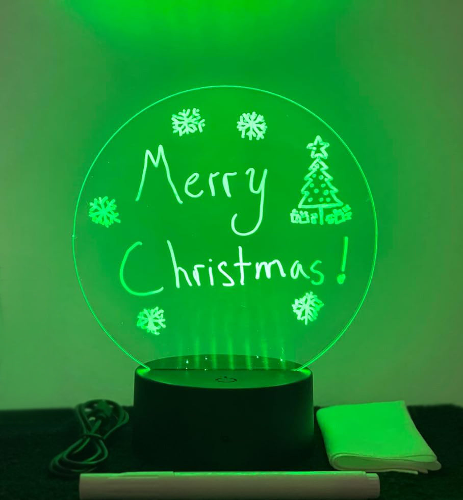 7 Colour-Changing LED Night Light Rechargeable Erasable Message Board