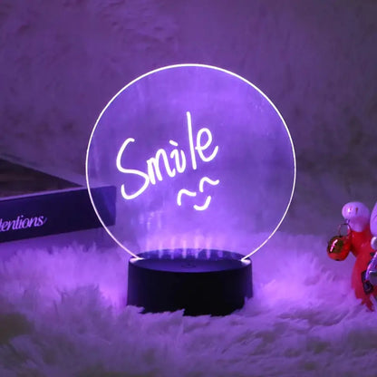 7 Colour-Changing LED Night Light Rechargeable Erasable Message Board