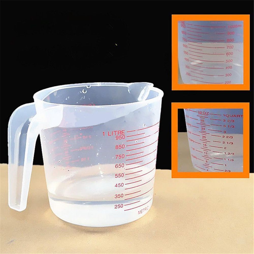 3 x Clear Measuring Cups (250mL, 500mL, 1L)