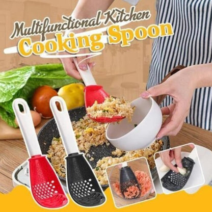 Multifunction Cooking Spoon All-In-One Kitchen Utensil Tool (Black)