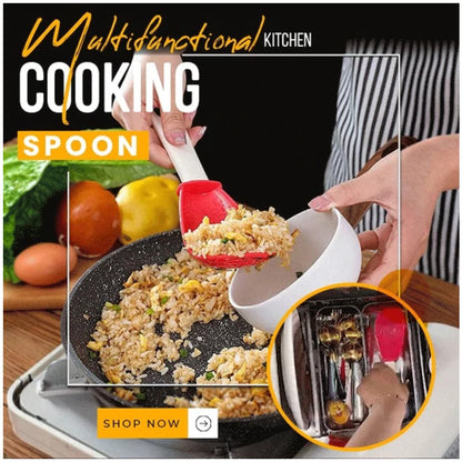 Multifunction Cooking Spoon All-In-One Kitchen Utensil Tool (Red)