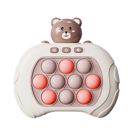 Cute Bear Push Pop Light Up Game Console Eletric Fidget Toy Machine (Chinese Narrator)