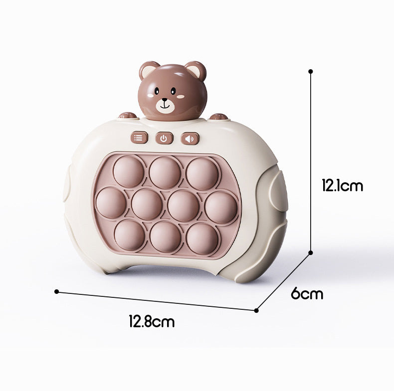 Cute Bear Push Pop Light Up Game Console Eletric Fidget Toy Machine (Chinese Narrator)