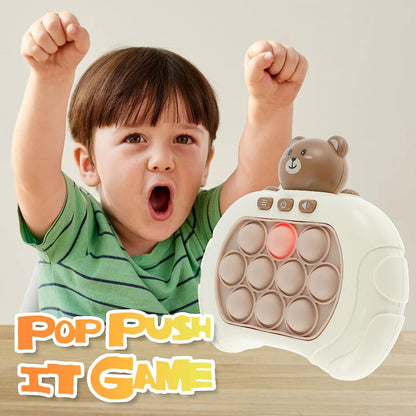 Cute Bear Push Pop Light Up Game Console Eletric Fidget Toy Machine (Chinese Narrator)