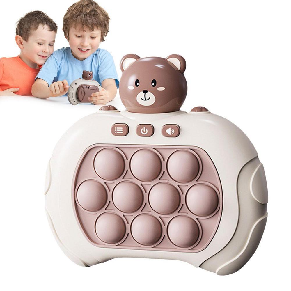 Cute Bear Push Pop Light Up Game Console Eletric Fidget Toy Machine (Chinese Narrator)