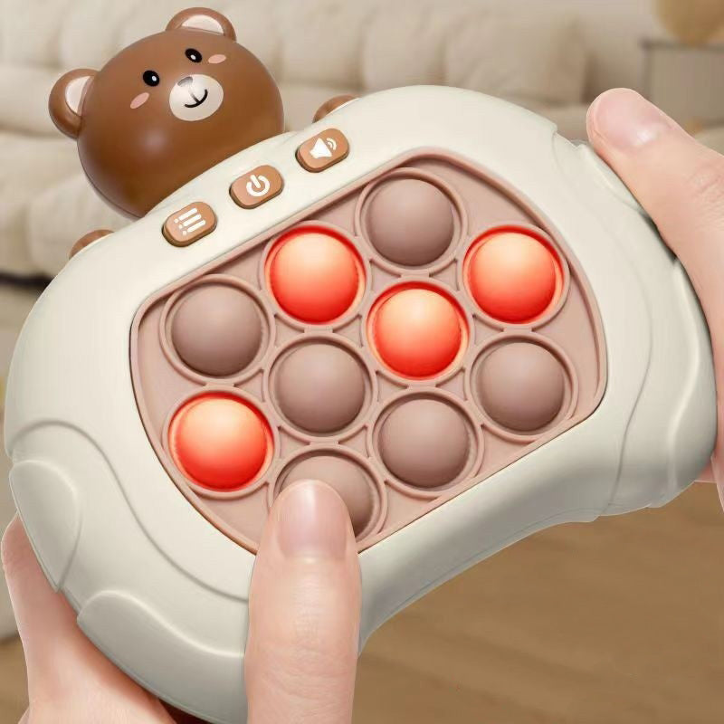 Cute Bear Push Pop Light Up Game Console Eletric Fidget Toy Machine (Chinese Narrator)