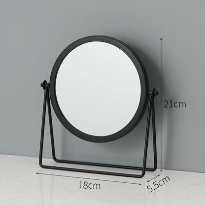 360-degree Rotating Dressing Makeup Vanity Cosmetic Tabletop Round Mirror (Black)