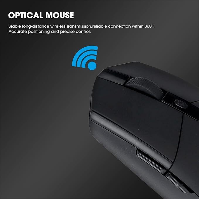 Precision Wireless Optical Gaming Office Mouse (Black)