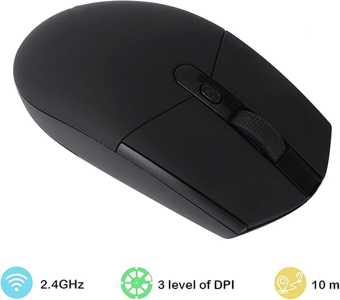 Precision Wireless Optical Gaming Office Mouse (Black)