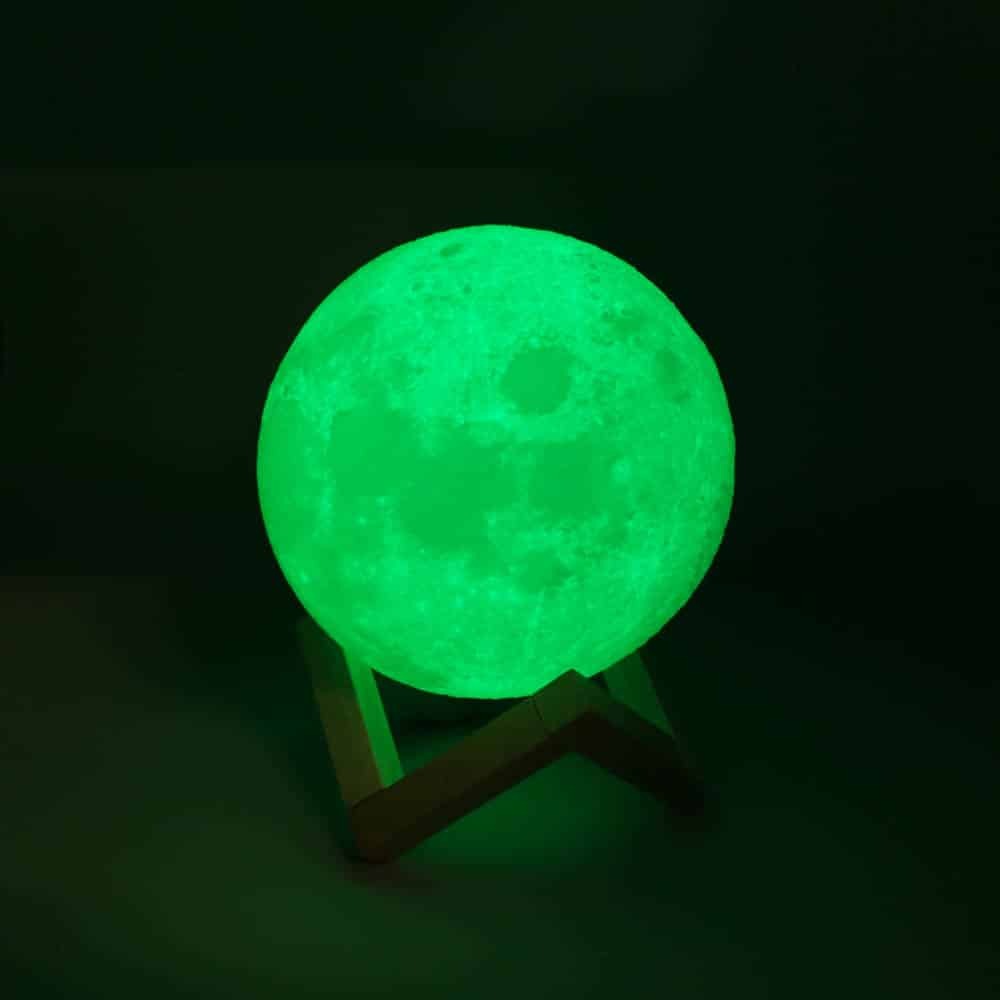 3D Moon Lunar Lamp Colour-Changing LED Night Light with Wooden Base