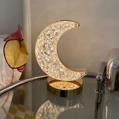 Luxury Moon Crystal Diamond Lunar Lamp LED Cordless Night Light