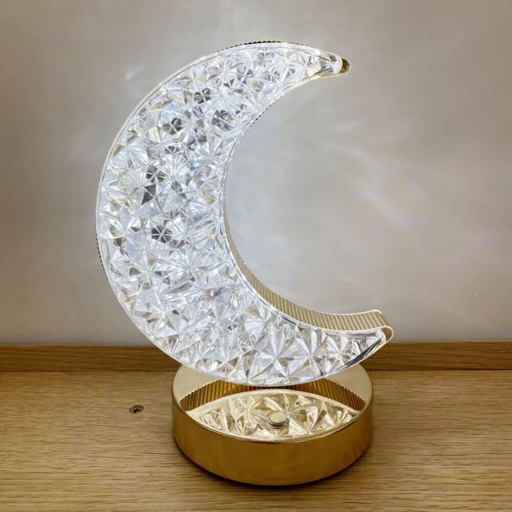 Luxury Moon Crystal Diamond Lunar Lamp LED Cordless Night Light