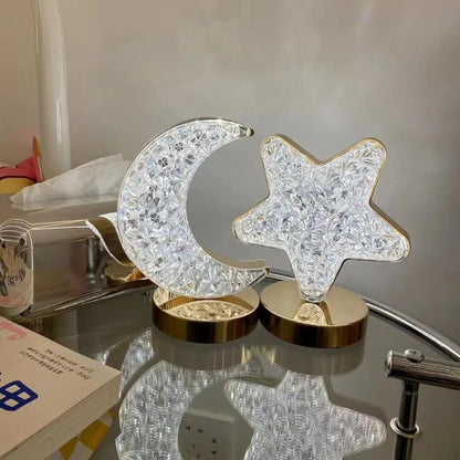 Luxury Moon Crystal Diamond Lunar Lamp LED Cordless Night Light