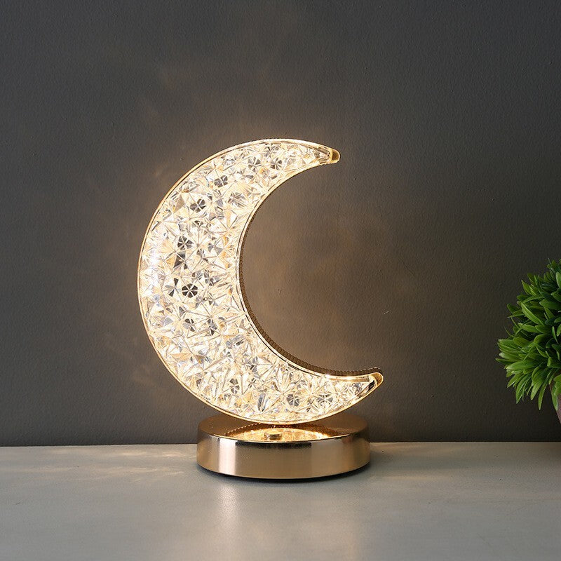 Luxury Moon Crystal Diamond Lunar Lamp LED Cordless Night Light