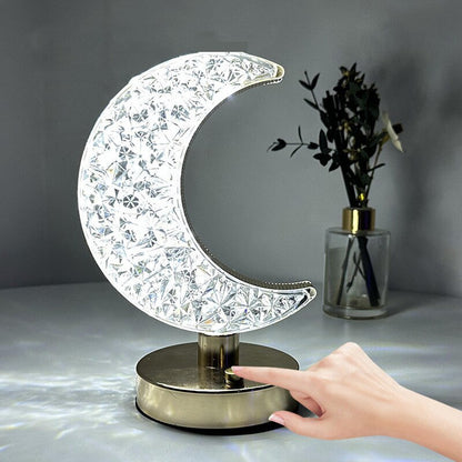 Luxury Moon Crystal Diamond Lunar Lamp LED Cordless Night Light