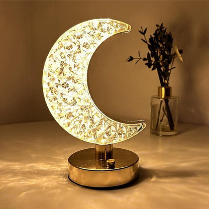 Luxury Moon Crystal Diamond Lunar Lamp LED Cordless Night Light