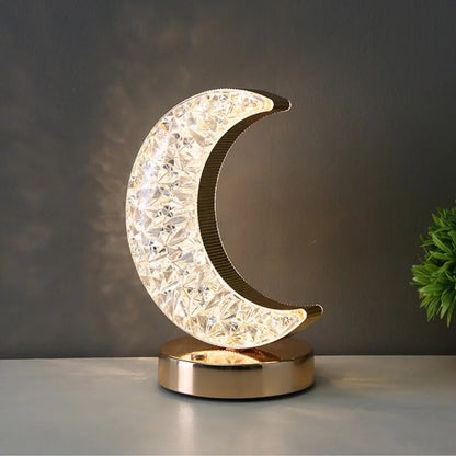 Luxury Moon Crystal Diamond Lunar Lamp LED Cordless Night Light