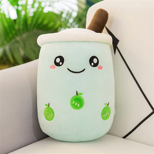 Bubble Tea Plush Toy Boba Cuddly Doll Pillow Cushion - Green