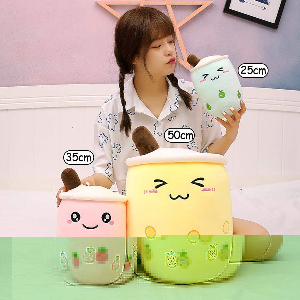 Bubble Tea Plush Toy Boba Cuddly Doll Pillow Cushion - 30cm, Green