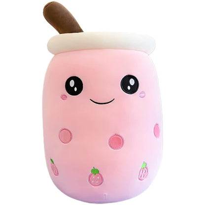 Large Bubble Tea Plush Toy Boba Cuddly Doll Pillow Cushion - 40cm, Pink