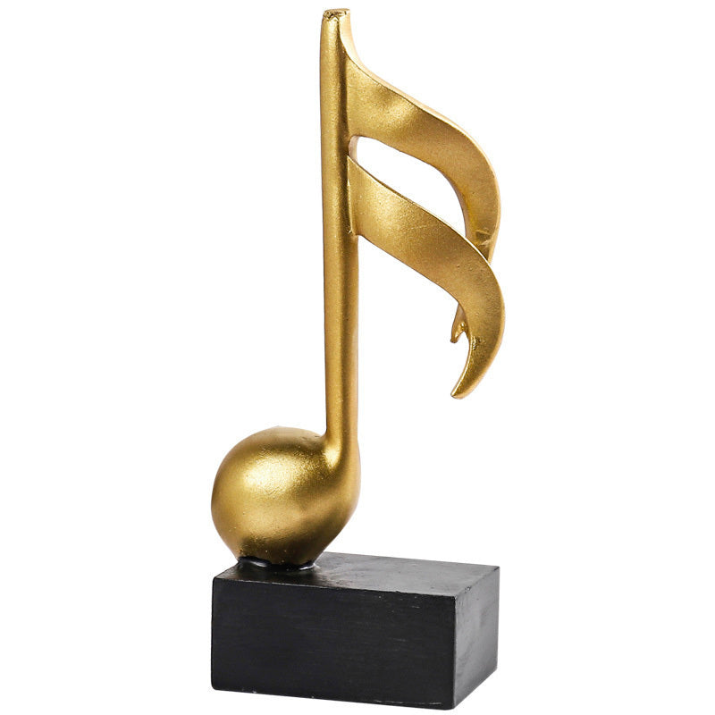 3-Piece Set Luxe Gold Musical Sculpture Decor Music Notes Statue Ornament