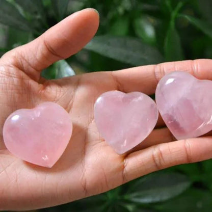 Rose Quartz Heart Stone Crystal Natural Gemstone