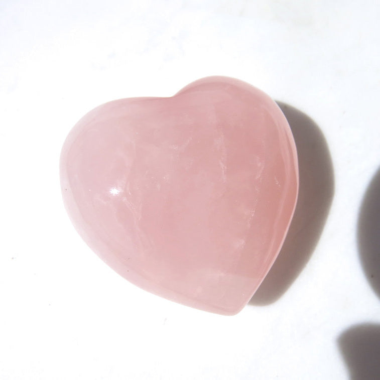 Rose Quartz Heart Stone Crystal Natural Gemstone