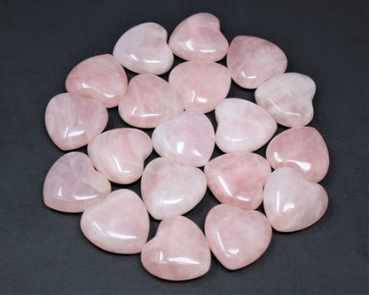 Rose Quartz Heart Stone Crystal Natural Gemstone