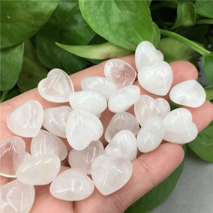 Clear Quartz Heart Stone White Crystal Natural Gemstone