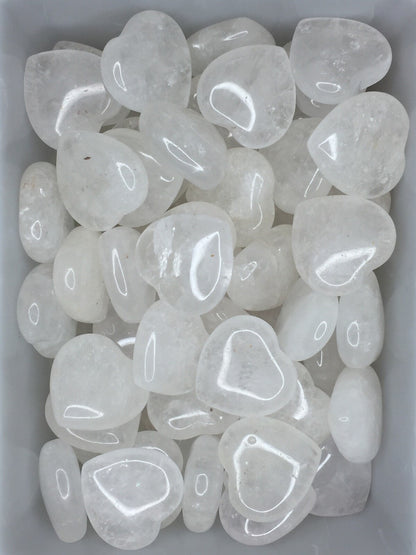 Clear Quartz Heart Stone White Crystal Natural Gemstone