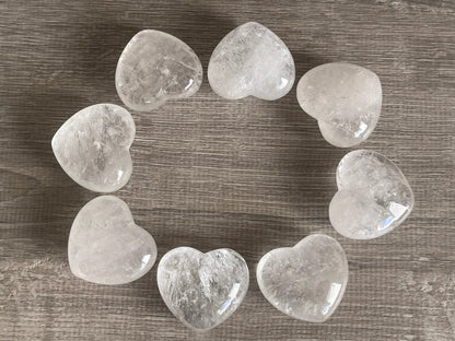 Clear Quartz Heart Stone White Crystal Natural Gemstone