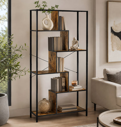 Pivot Premium Rustic Tall Bookcase Display Shelf Bookshelf Organizer