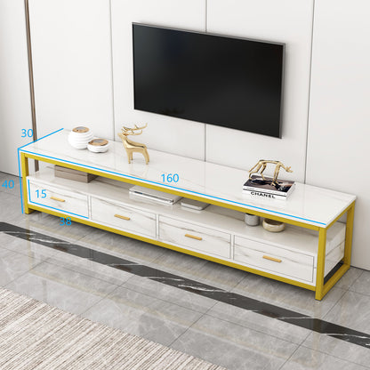 Synergy Luxury Marble Look TV Cabinet (White)