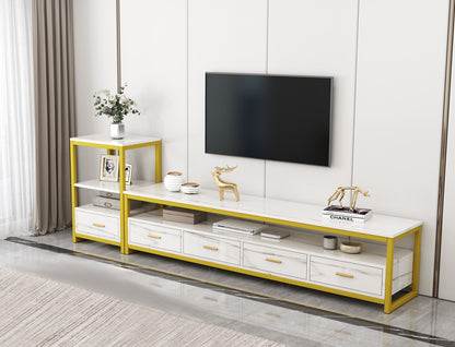 Synergy Luxury Marble Look TV Cabinet (White)