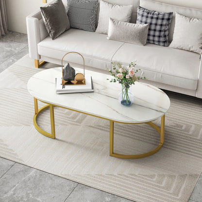 Synergy Lush Designer Marble Look Coffee Table (White)