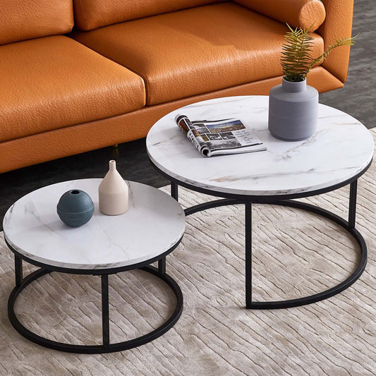 Synergy 2 In 1 Designer Nesting Coffee Tables (White)