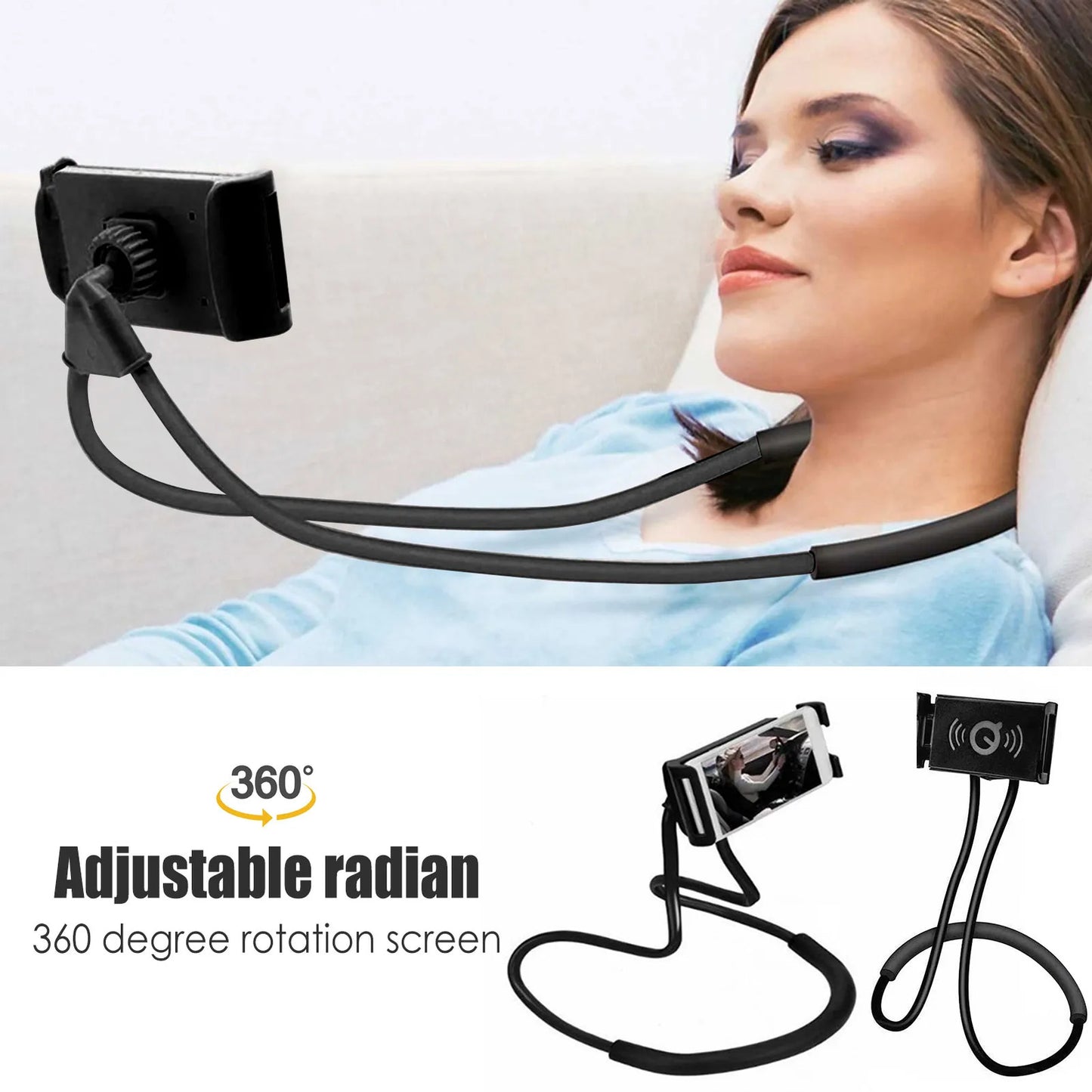 Universal Neck Phone Holder Rotating & Adjustable Lazy Hanging Mobile Stand