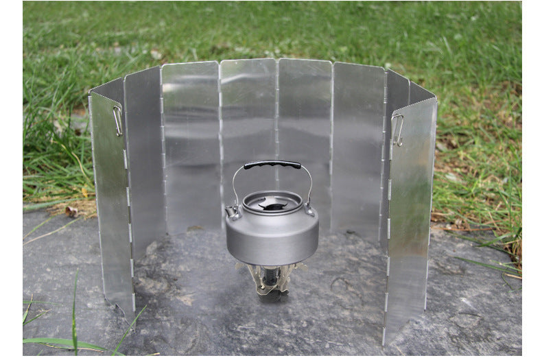 Aluminum Windshield Outdoor Gas Stove Wind Shield Foldable Burner Windproof Screen