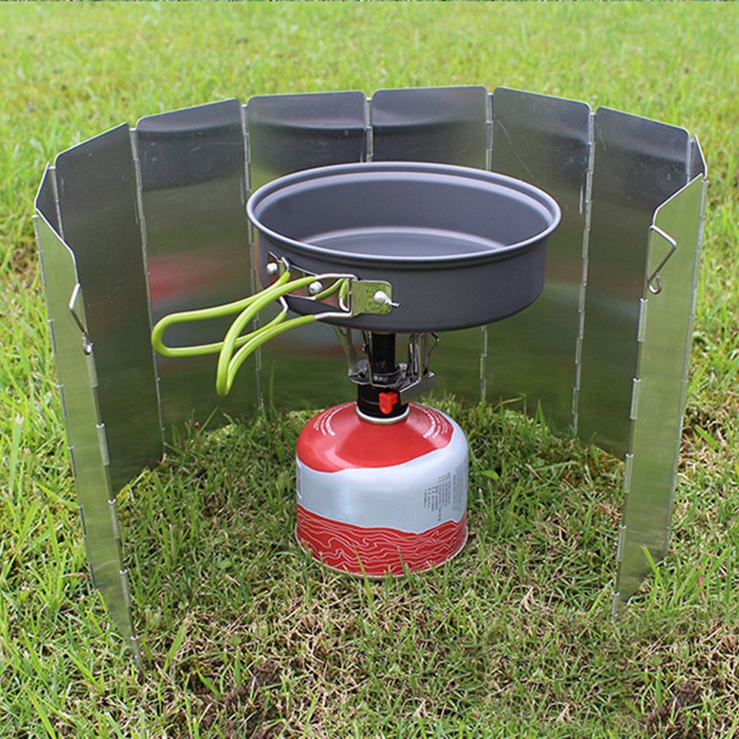 Aluminum Windshield Outdoor Gas Stove Wind Shield Foldable Burner Windproof Screen