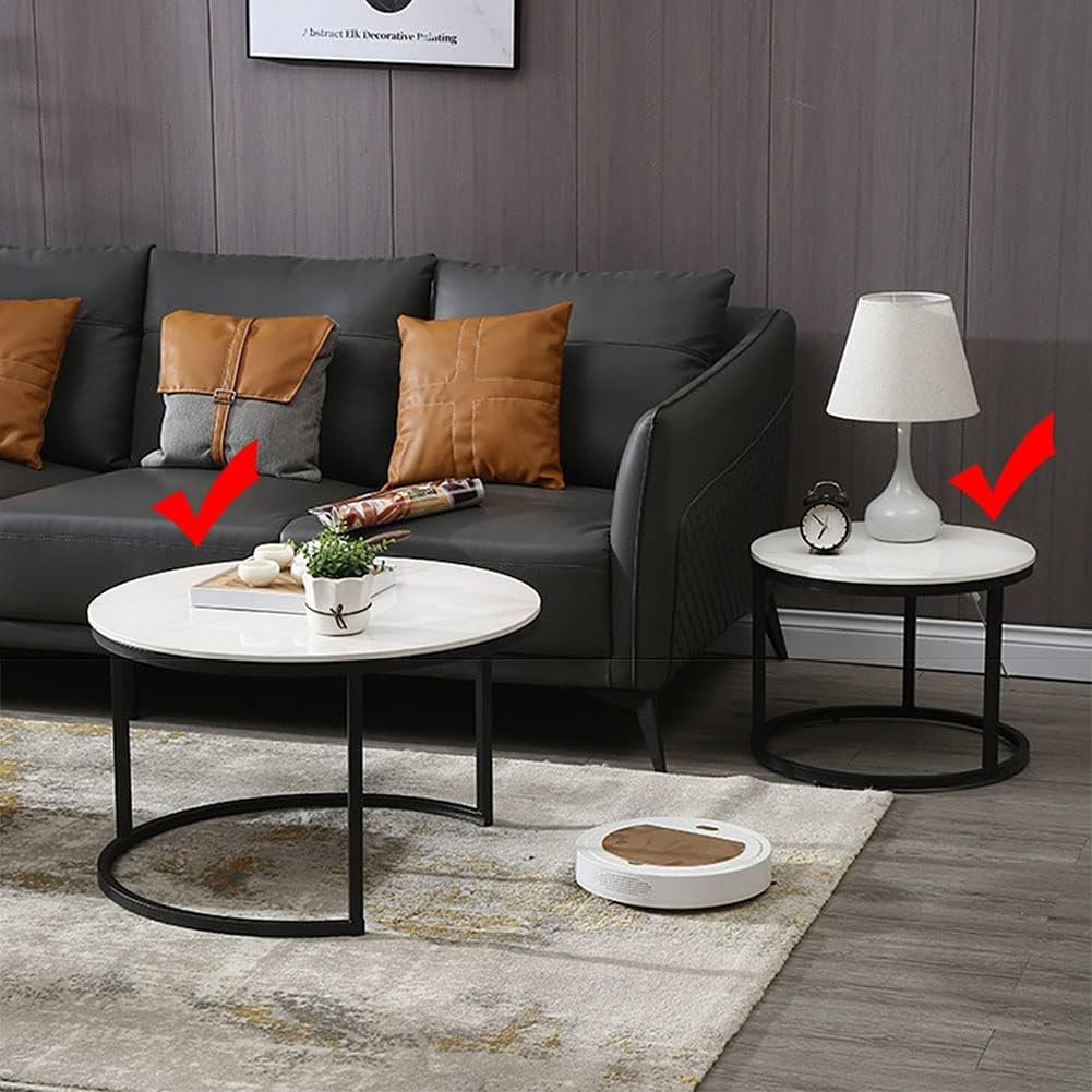 2-Piece Designer Nesting Round Coffee Table Set