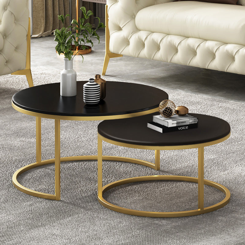 2-Piece Designer Nesting Round Coffee Table Set