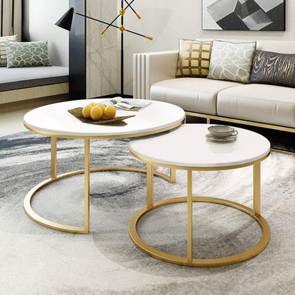 2-Piece Designer Nesting Round Coffee Table Set