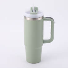Stainless Steel Insulated Tumbler with Handle Straw Travel Mug (30oz, Eucalyptus Sage)