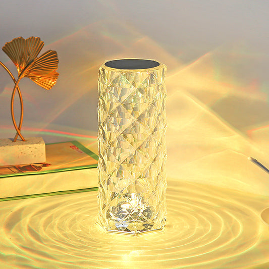 Rose Diamond Crystal LED Table Lamp Touch Sensor Night Light
