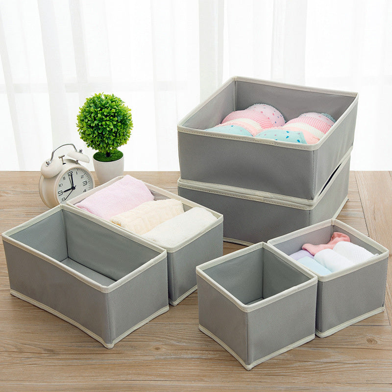 Set of 6 Drawer Organiser Boxes Collapsible Fabric Storage Bins Compartments