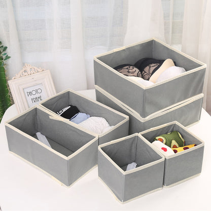 Set of 6 Drawer Organiser Boxes Collapsible Fabric Storage Bins Compartments